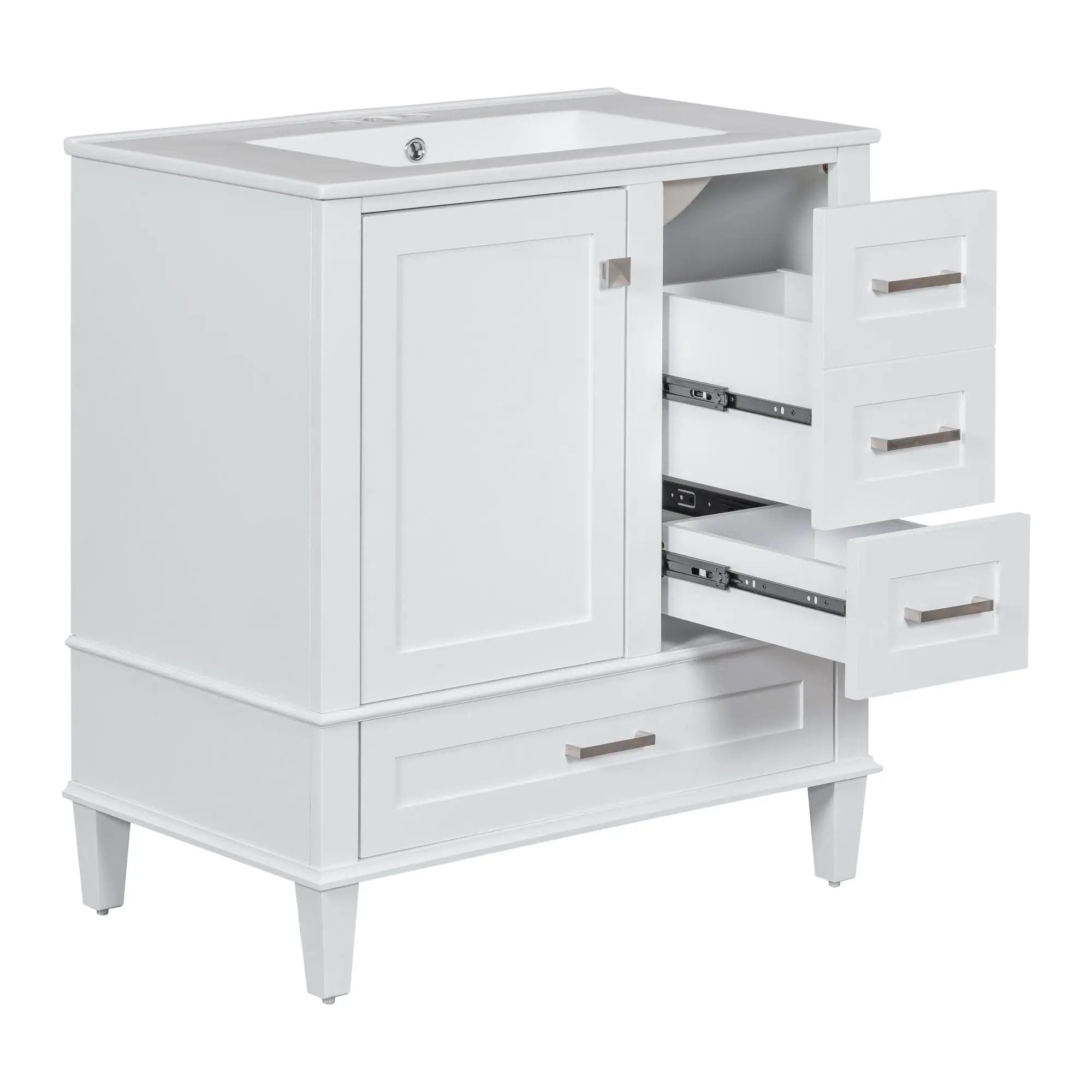 Bathroom Vanity, Modern Bathroom Cabinet With Sink Combo Set, Bathroom Storage Cabinet With A Soft Closing Door And 3 Drawers, Solid Wood Frame by HouseOfZazla
