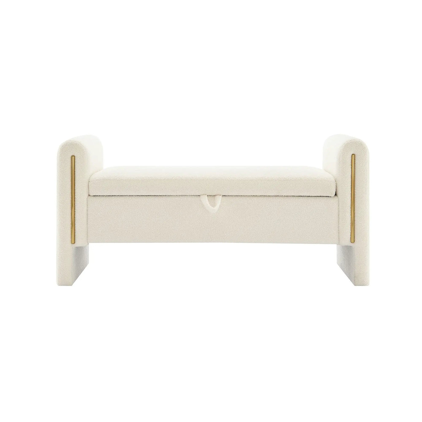 Modern Teddy Upholstered Large Bed End Bench With Arms And Storage by Unique Piece Furniture