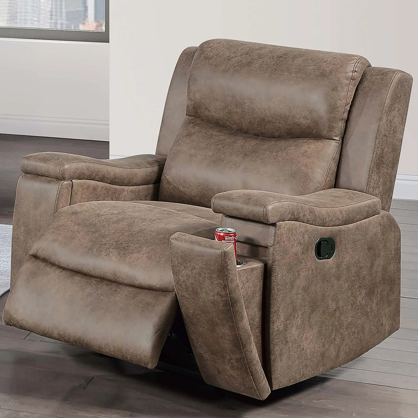 Modern Manual Motion Living Room Set With Hidden Cup Holders by HouseOfZazla