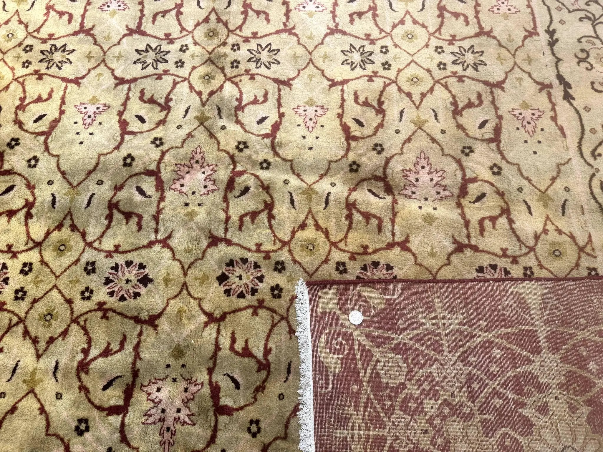 Pak Persian Rug 8x10, Allover Pattern, Gold-Tan, Fine 200 KPSI by Jewel Rugs