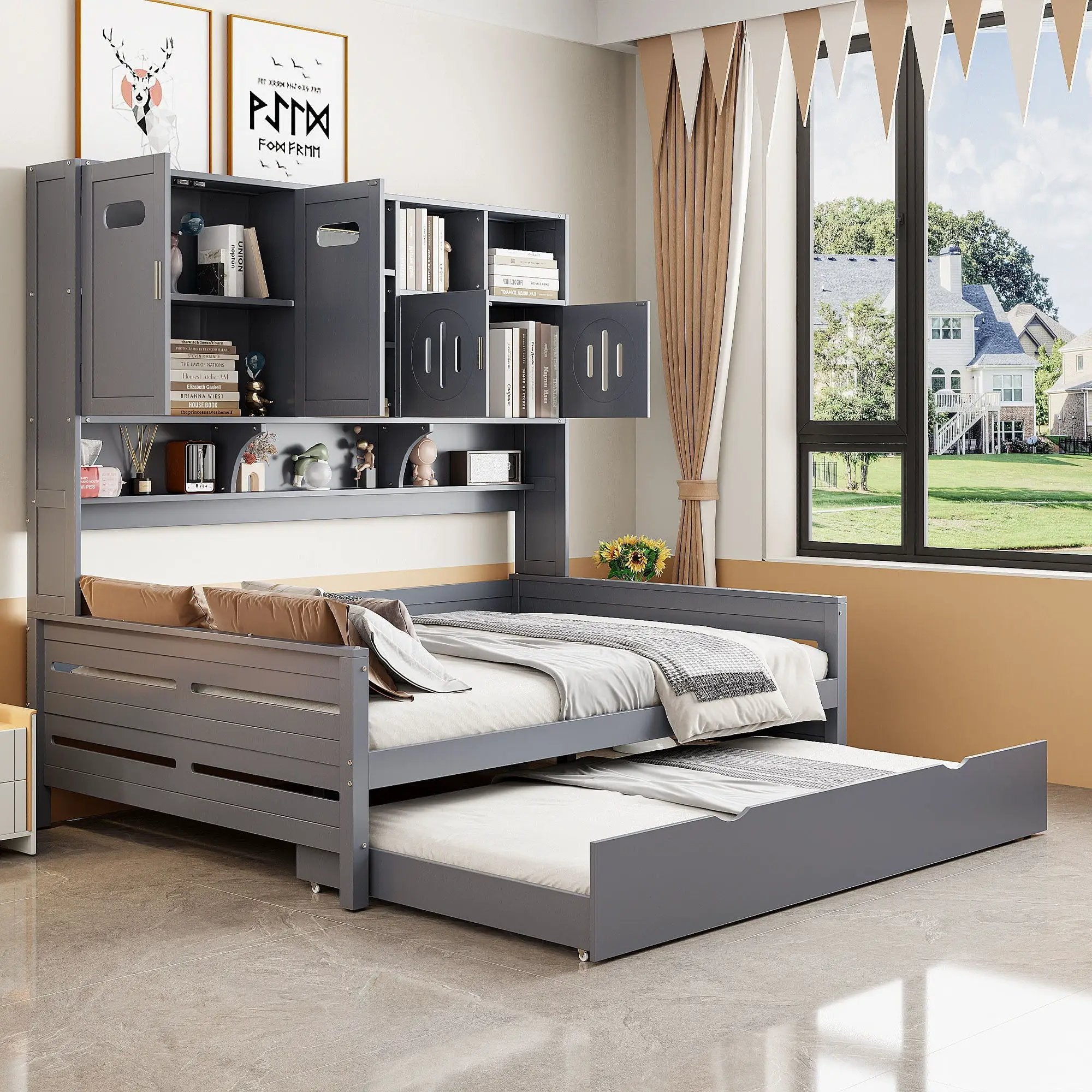 Daybed With All-In-One Cabinet And Shelf by Unique Piece Furniture