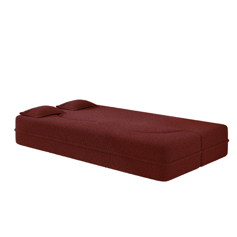 Modern Floor Sleeper Sofa Bed With 2 Pillows, Convertible Twin Size Folding Mattress For Living Room by HouseOfZazla