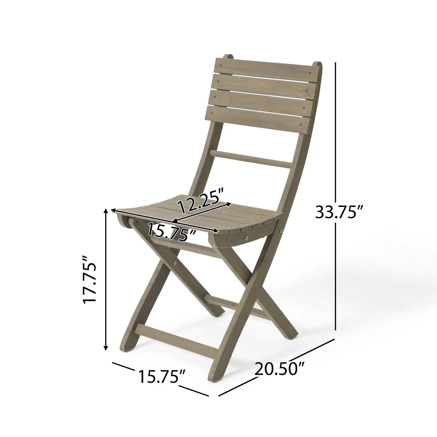 Outdoor Foldable Wood Dining Chair With Slat Design (Set of 2) by HouseOfZazla