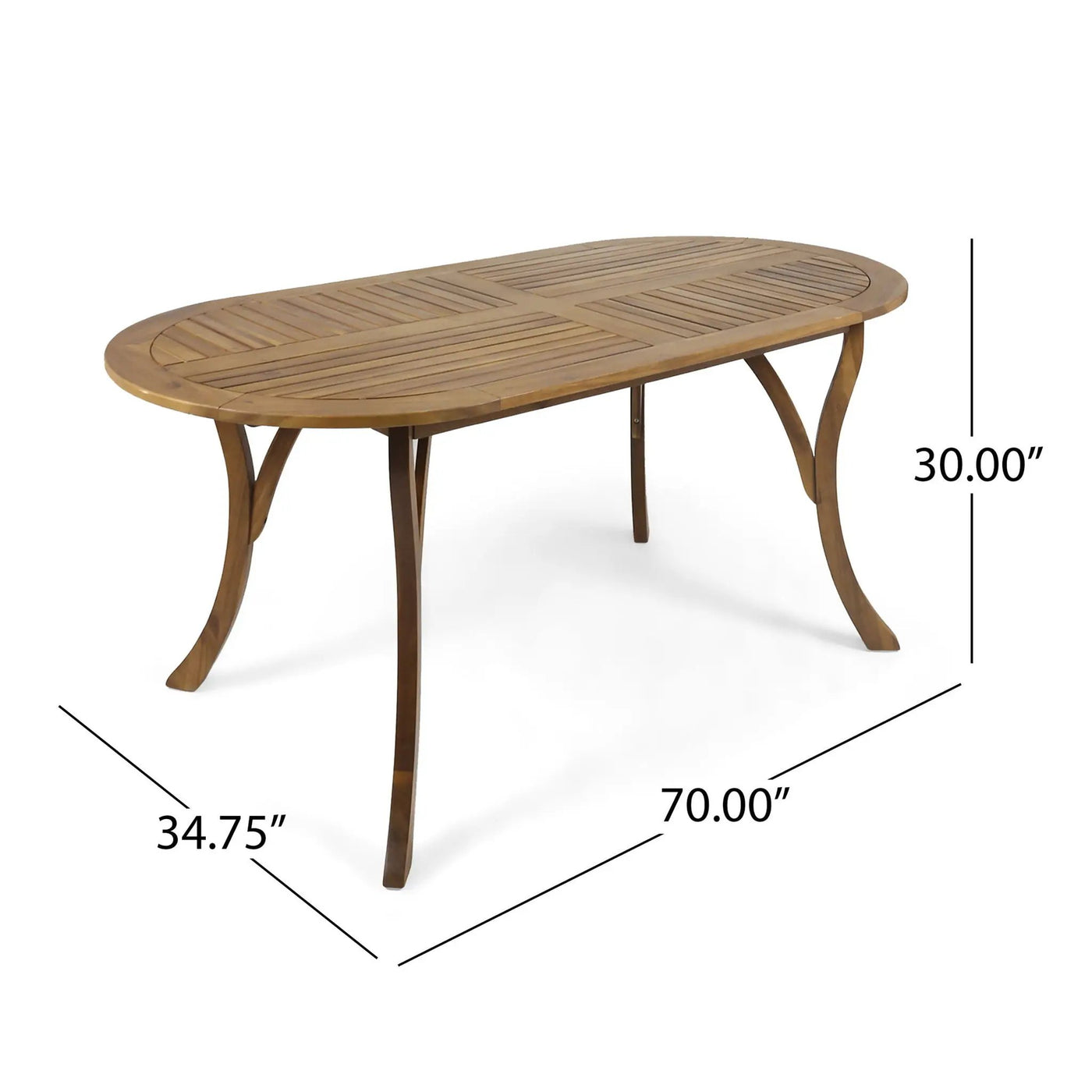 Outdoor Table With Smooth Lines, Slat Top by HouseOfZazla