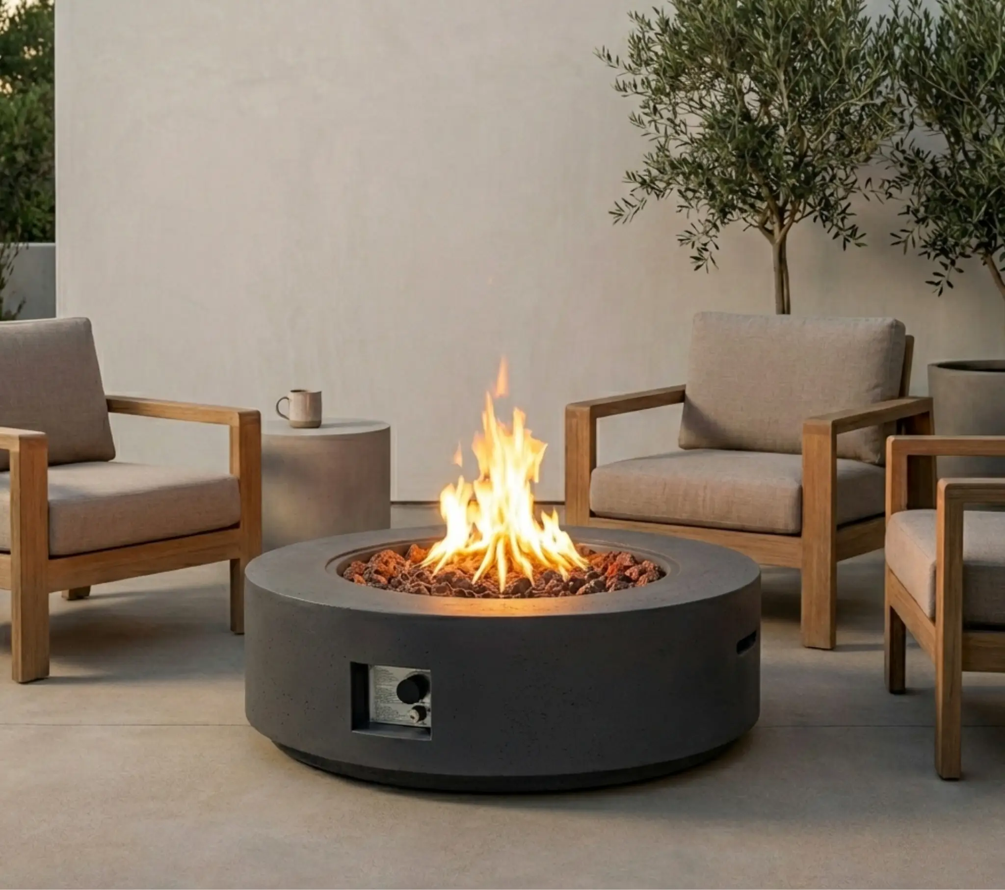 40' Round Outdoor Propane Fire Pit Table by HouseOfZazla