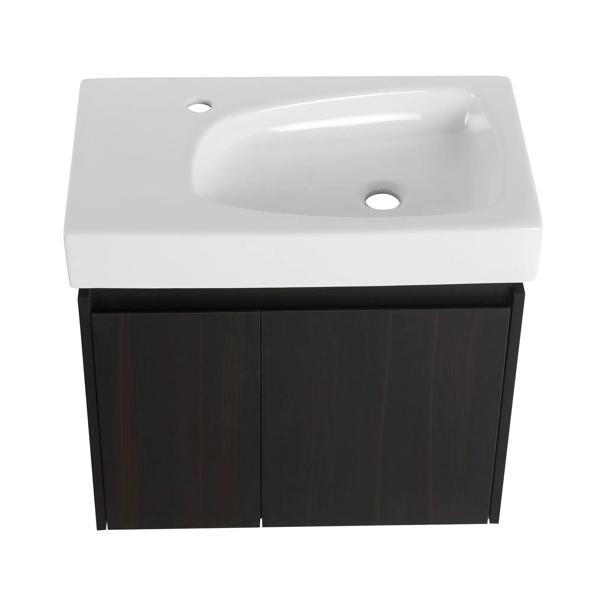 Modern Bathroom Vanity With Ceramic Basin, Wall Mounted Floating Sink Combo, Storage Cabinet by HouseOfZazla