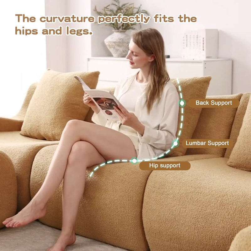Soft Teddy Fabric Boneless Sofa by HouseOfZazla