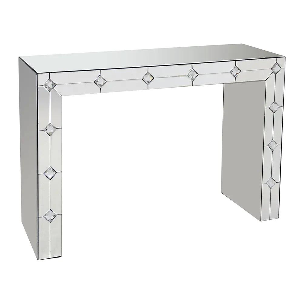 Hessa - Console Table - Mirrored & Faux Rhinestone by Unique Piece Furniture