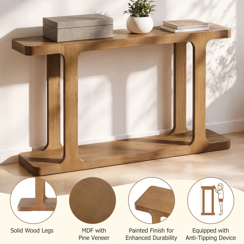 Console Table & Bottom Shelf - Walnut by HouseOfZazla