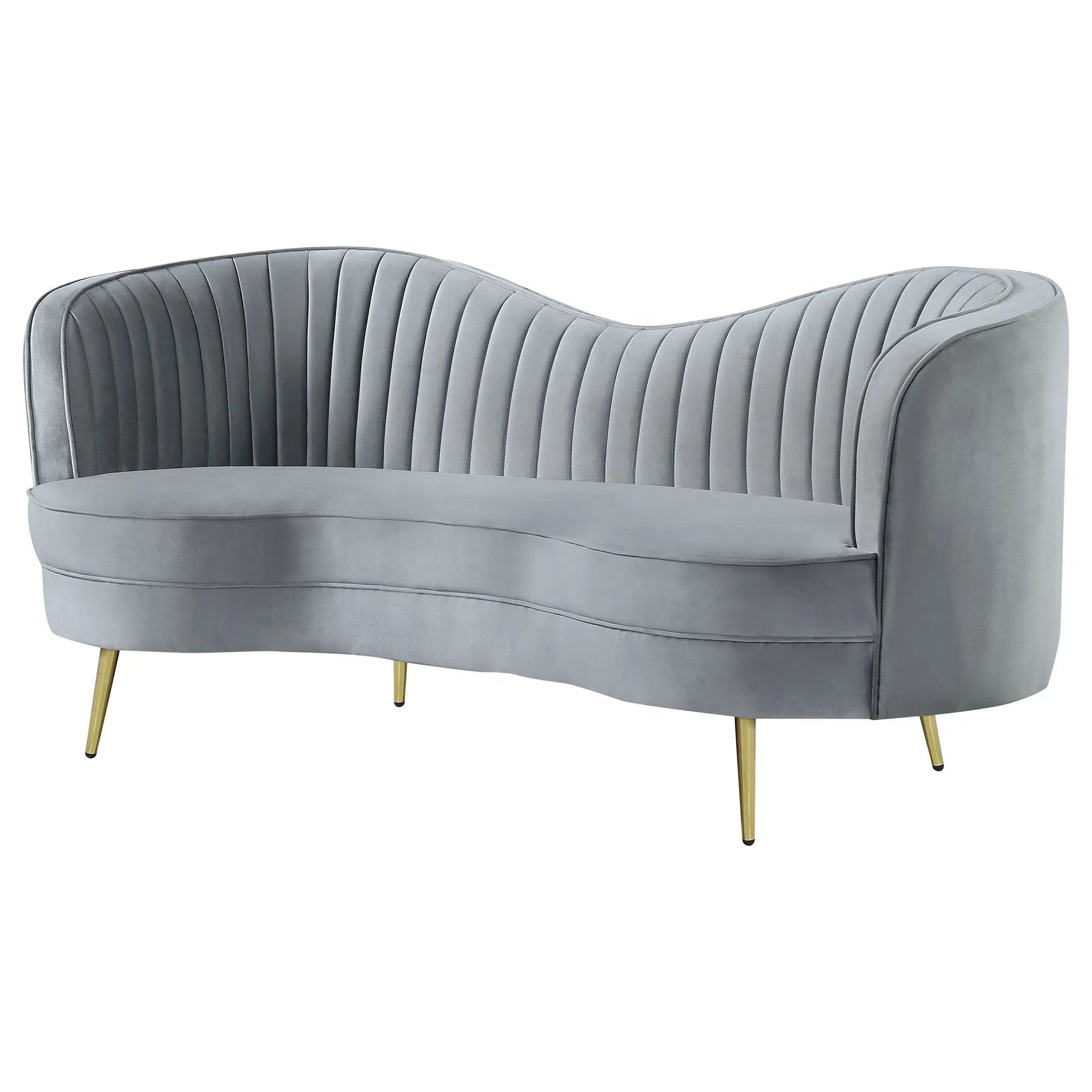 Reigha - Loveseat With Channel Tufted - Gray by HouseOfZazla