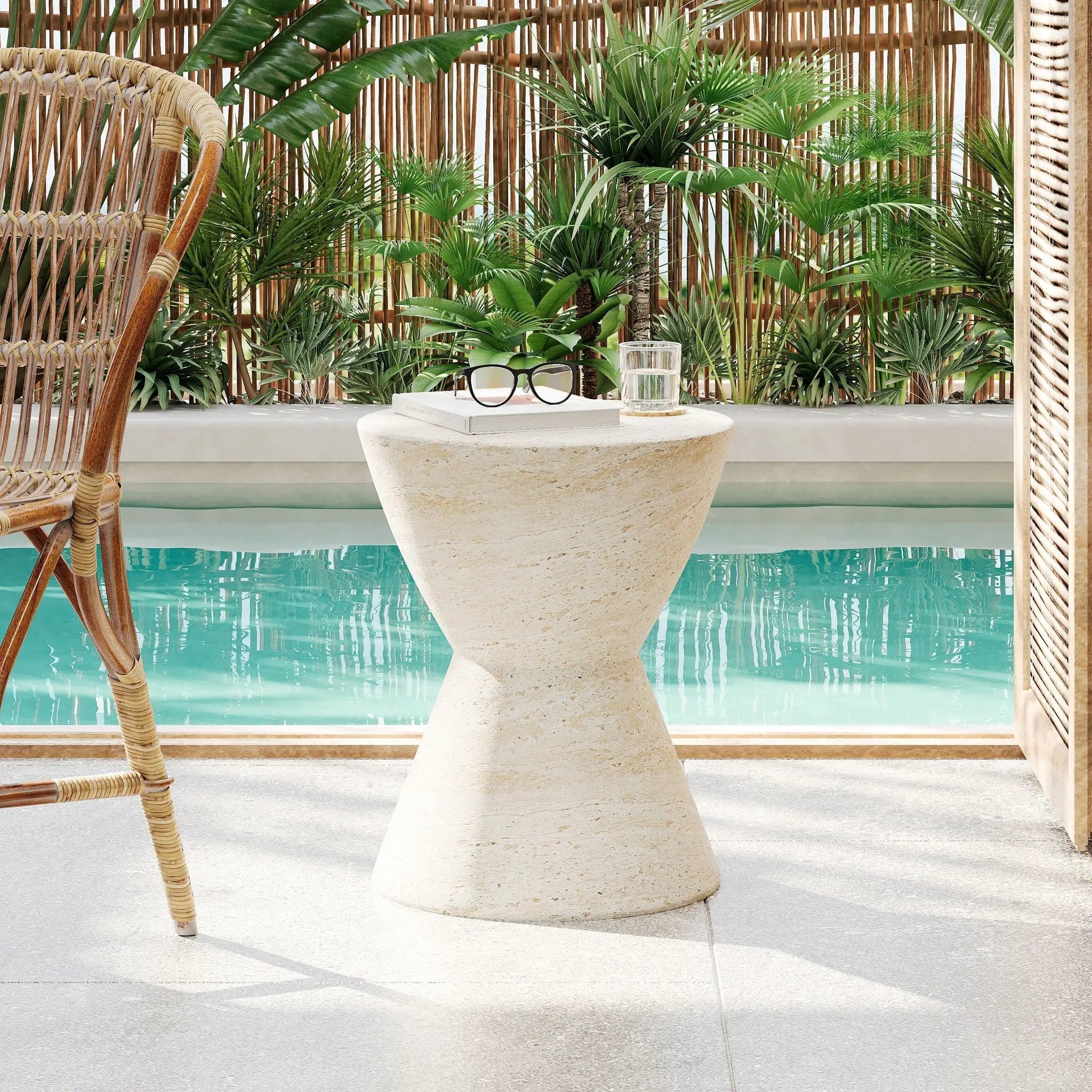 Outdoor Lightweight Concrete Side Table by HouseOfZazla