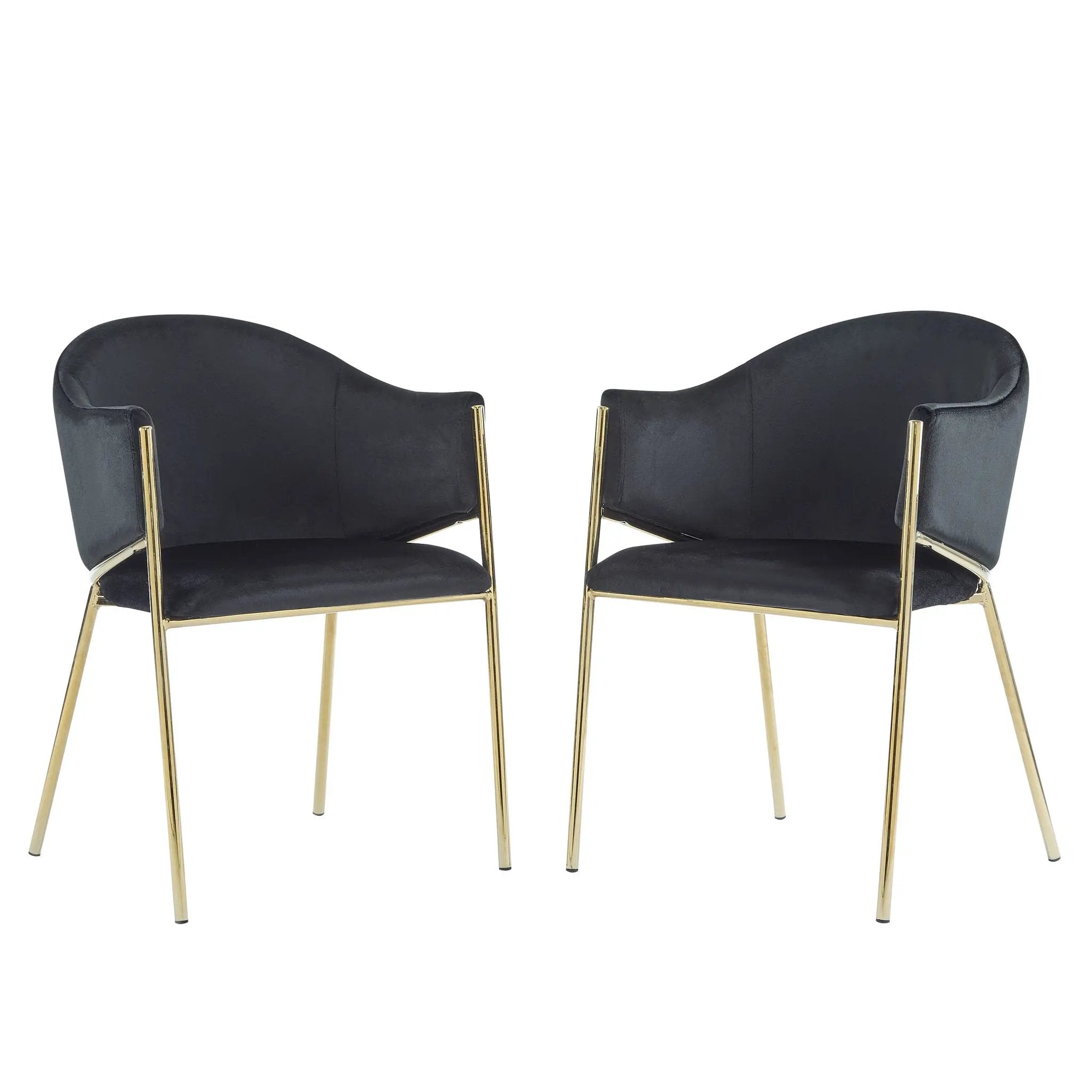 Modern Upholstered Dining Chair With Plush Velvet and Metal Frame by HouseOfZazla