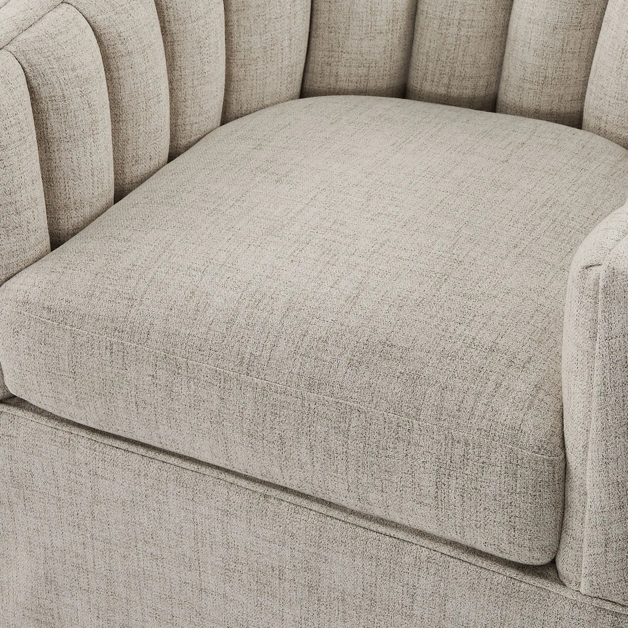 Solitude - Skirted Swivel Accent Chair With Hemp Like by HouseOfZazla