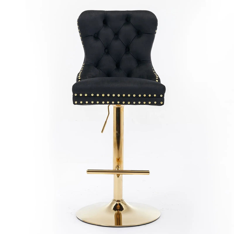 Thick Swivel Barstools Adjusatble Seat Height From 25-33", Modern Upholstered Bar Stools With Backs Comfortable Tufted For Home Pub And Kitchen Island (Set of 2) by HouseOfZazla
