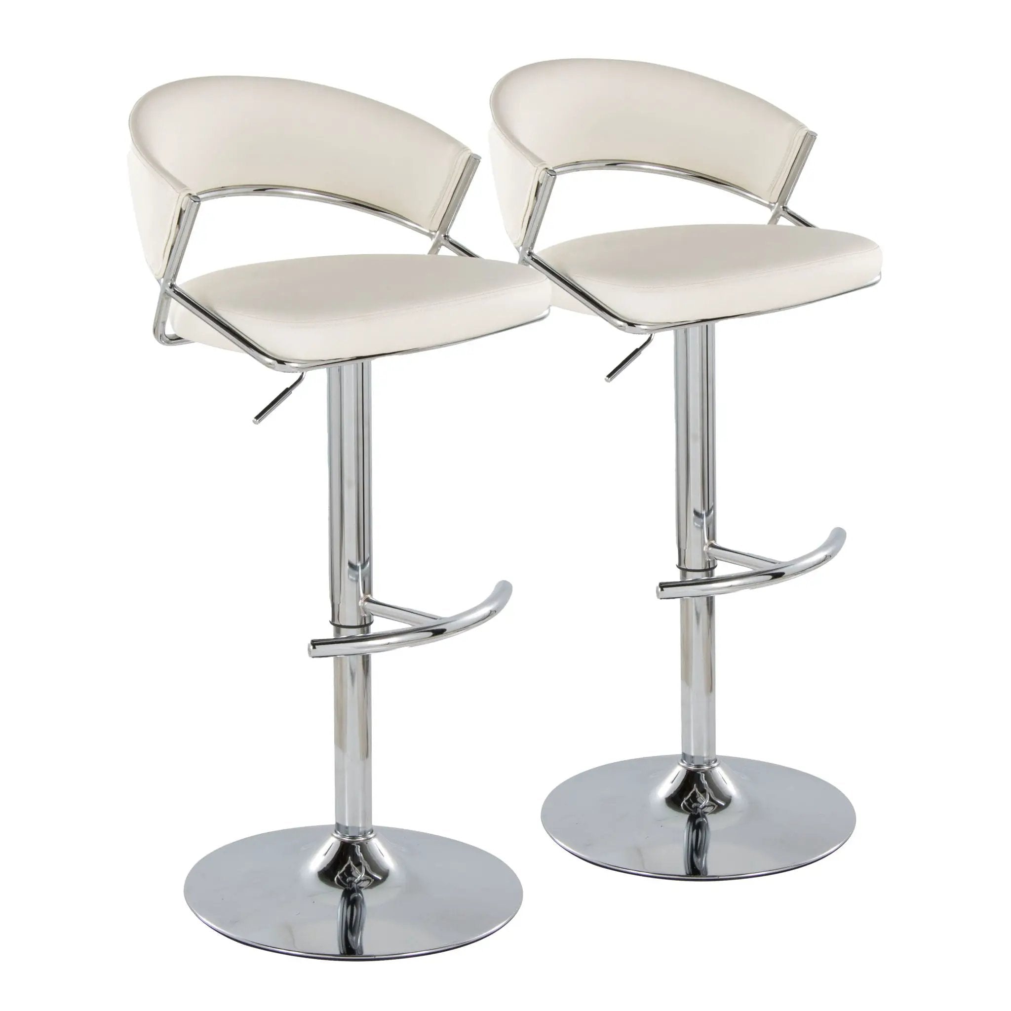 Jie - Contemporary Adjustable Barstool With Swivel & Rounded T Footrest (Set of 2) by Unique Piece Furniture