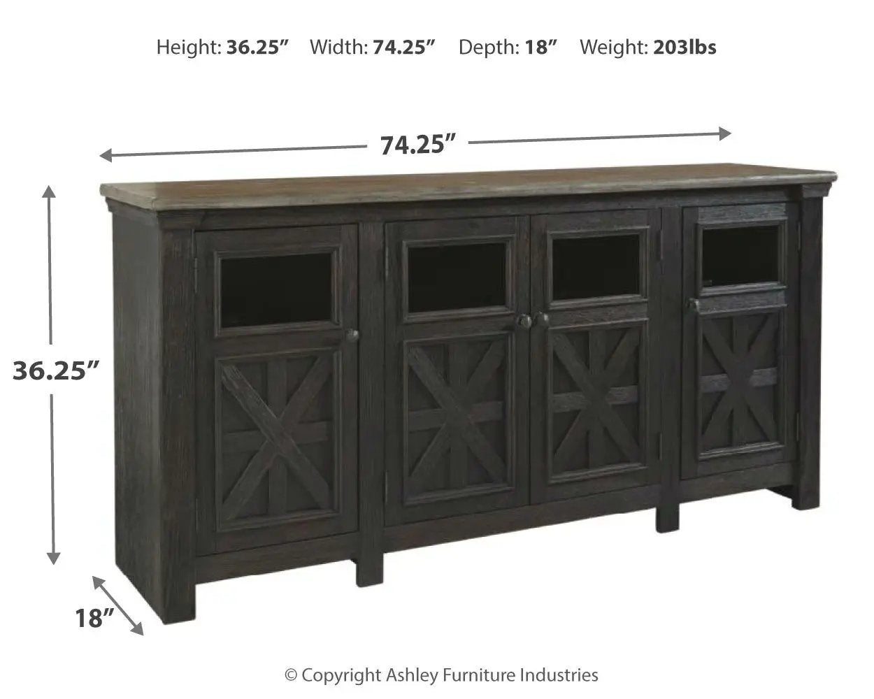 Tyler Creek - Extra Large TV Stand - Black / Gray by Unique Piece Furniture