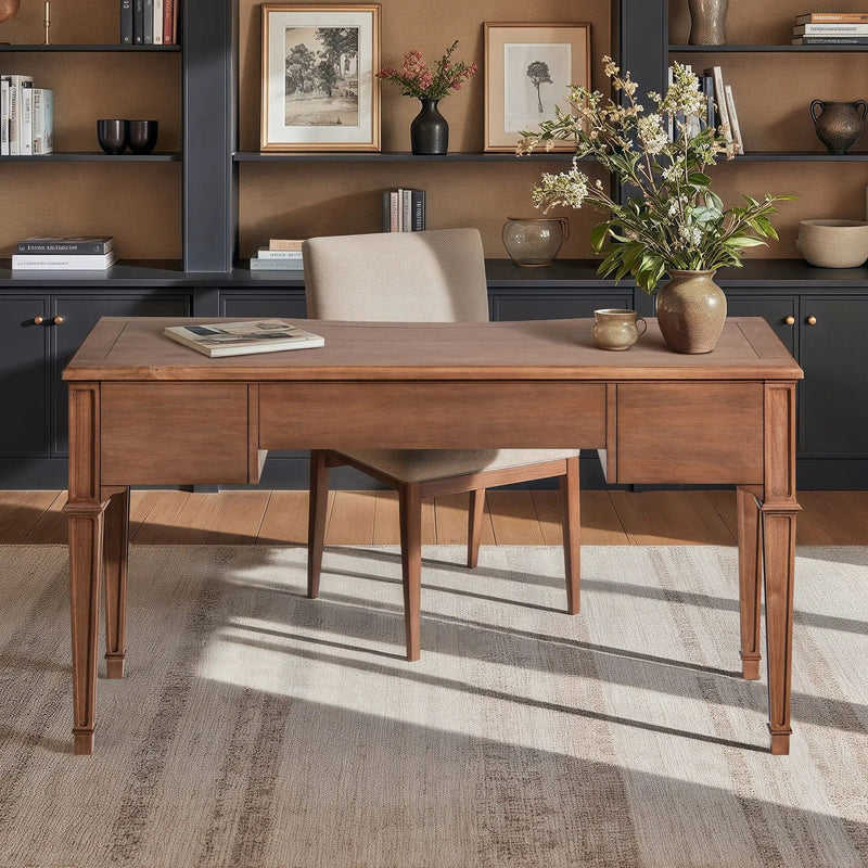 Dauphin - 3 Drawer Executive Desk - Brown by HouseOfZazla