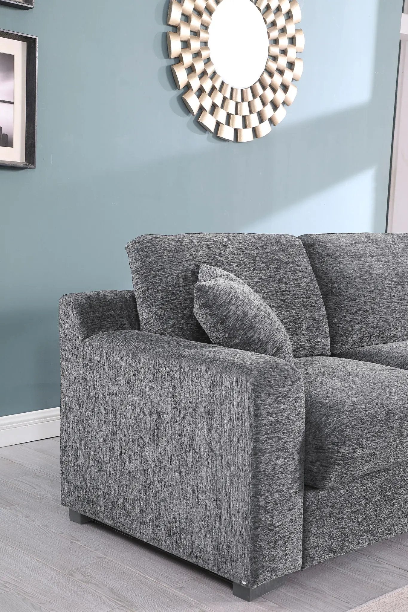 Celine - Fabric Corner Sectional Sofa With Right-Facing Chaise, Cupholders, And Charging Ports by HouseOfZazla