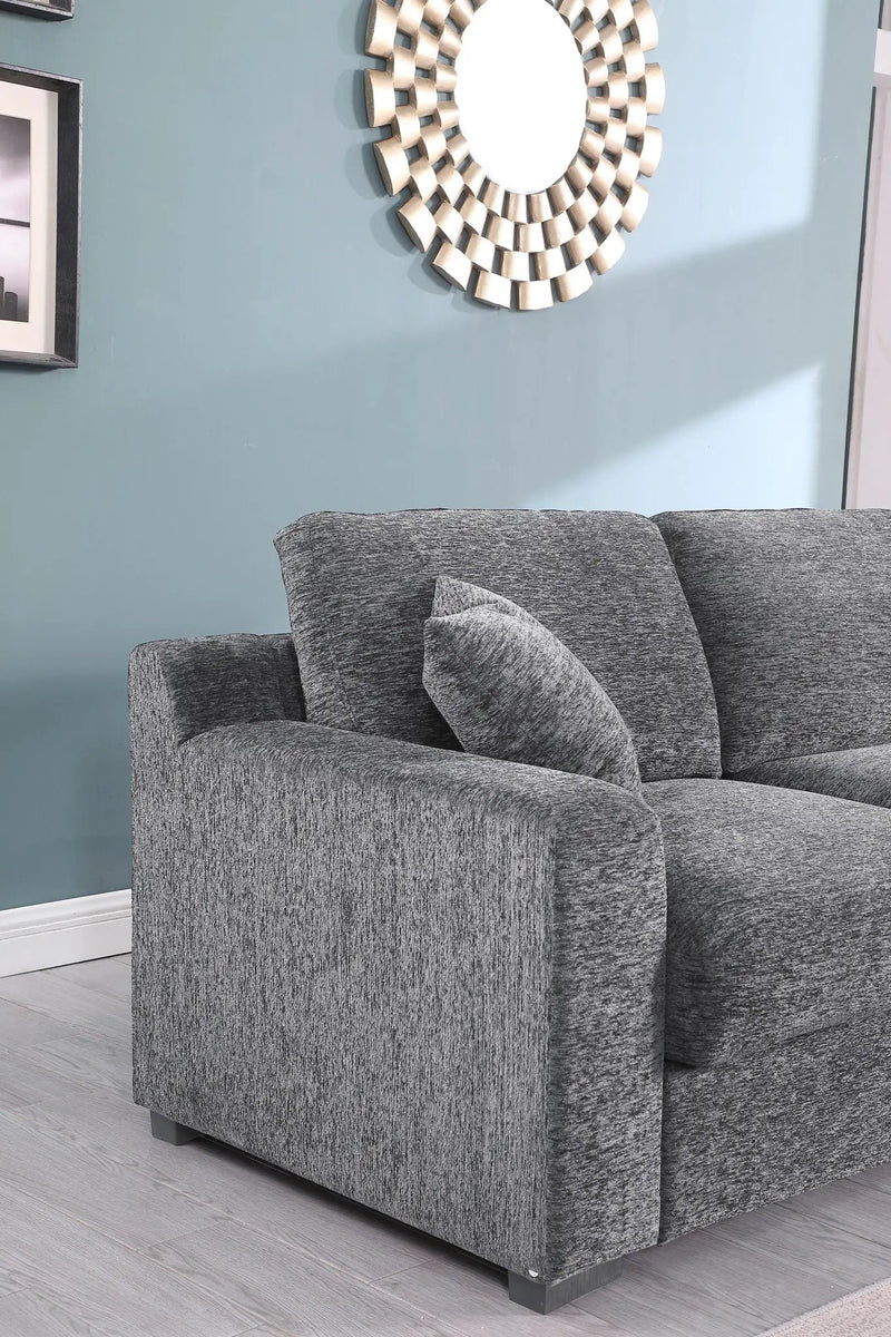 Celine - Fabric Corner Sectional Sofa With Right-Facing Chaise, Cupholders, And Charging Ports by HouseOfZazla