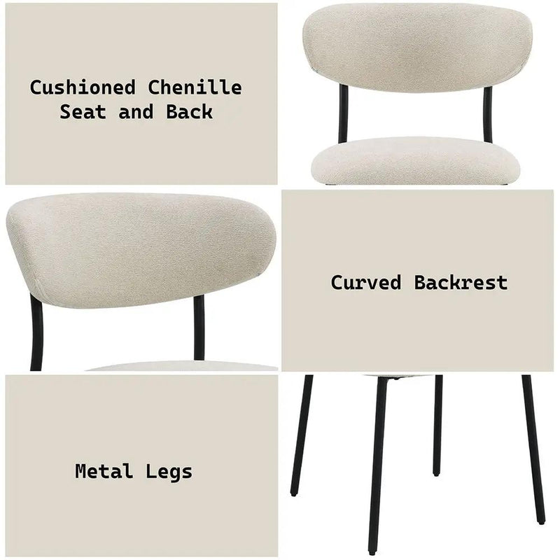 Jirina - Side Chair (Set of 2) - Beige Chenille by Unique Piece Furniture