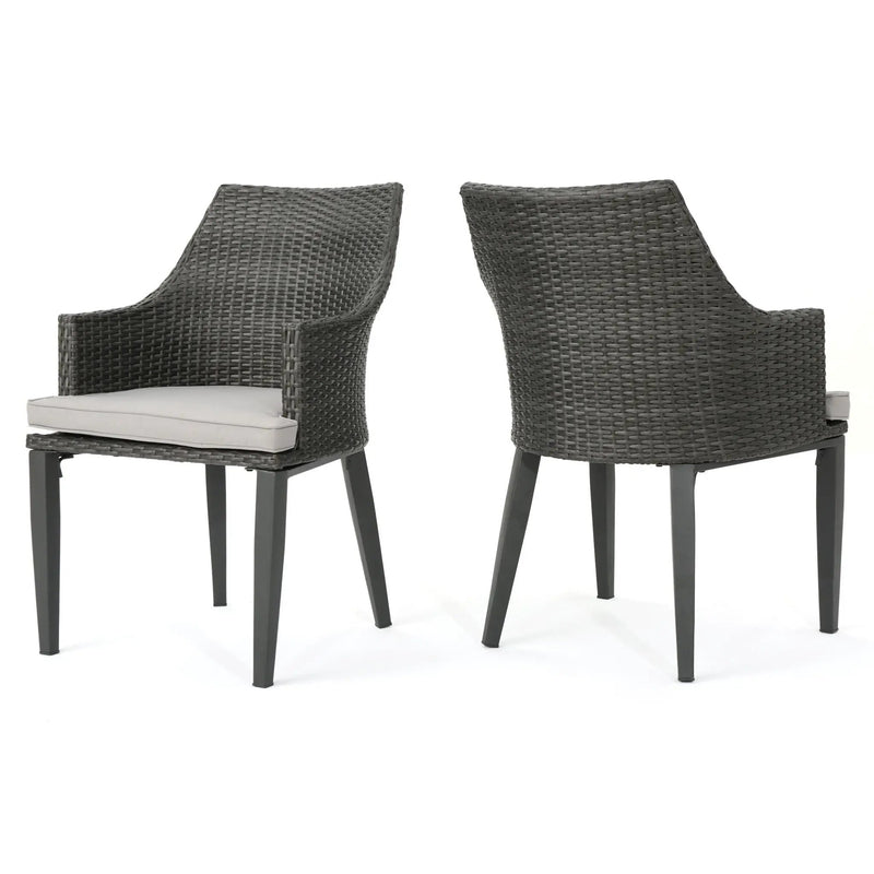 Hillhurst Outdoor Chair Set of 2 with Weather Resistant Cushions by HouseOfZazla