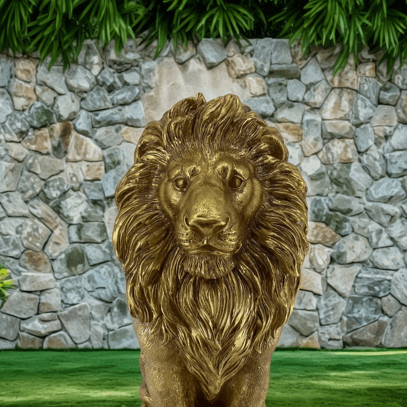 24" Lion Statue, Resin Outdoor Guardian Sculpture by HouseOfZazla