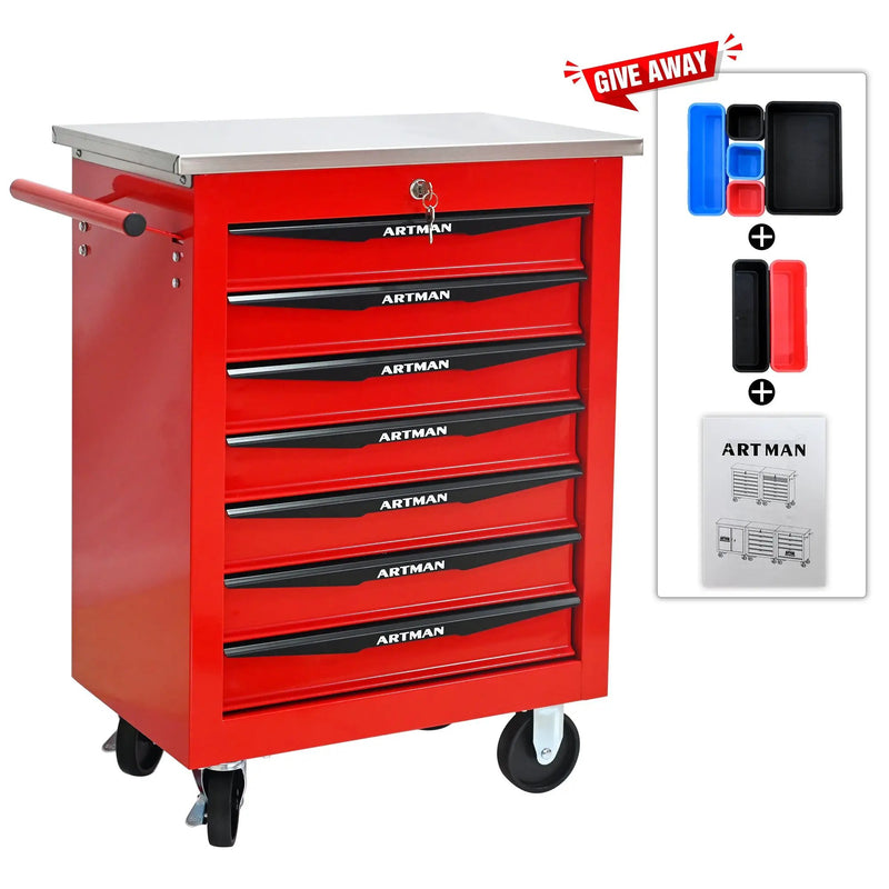 7 Drawers Multifunctional Tool Cart with Wheels by HouseOfZazla