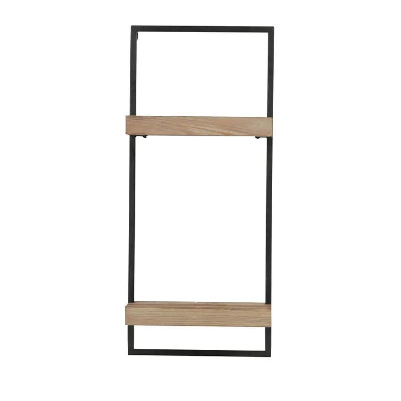 Wall Shelf With Two Shelves - Black Brown by Unique Piece Furniture