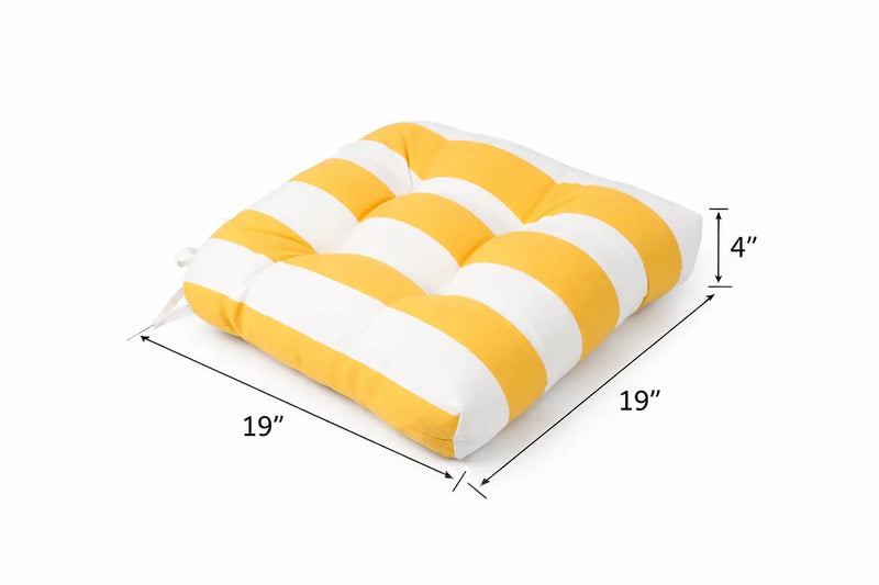 Outdoor Chair Cushions Set of 2 - 19 x 19 x 4 Inch Tufted Seat Cushions by HouseOfZazla