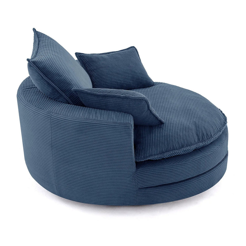 360° Swivel Accent Barrel Chair With Dual Layer Cushion And 3 Removable Pillows by HouseOfZazla