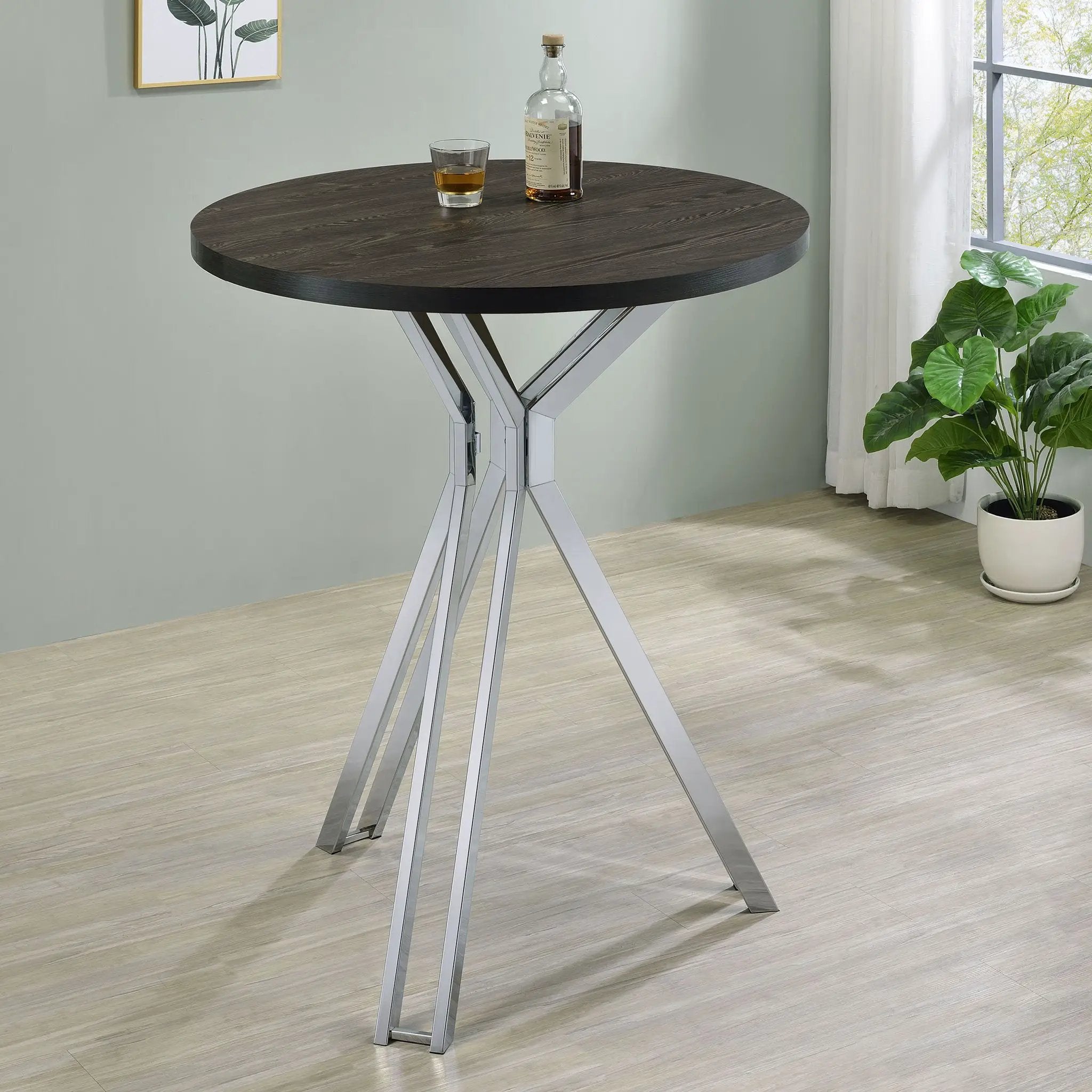 Edgerton Round 35-inch Pub Height Bistro Bar Table Dark Oak by Unique Piece Furniture