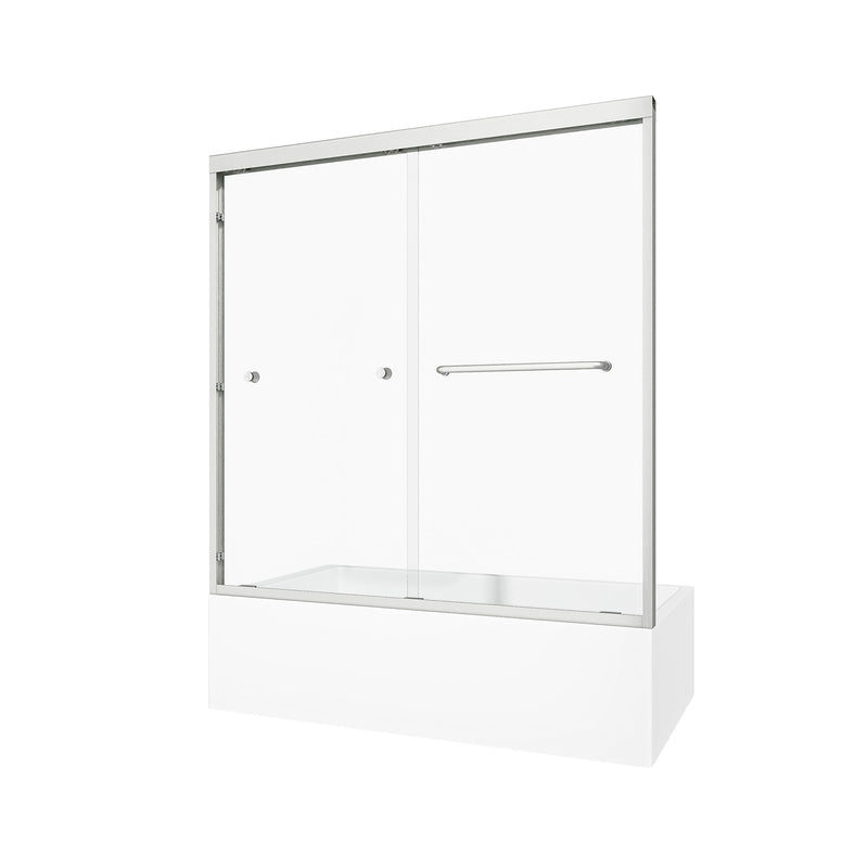 55-60" W x 60" H Brushed Nickel Double Bypass Sliding Shower Door by HouseOfZazla