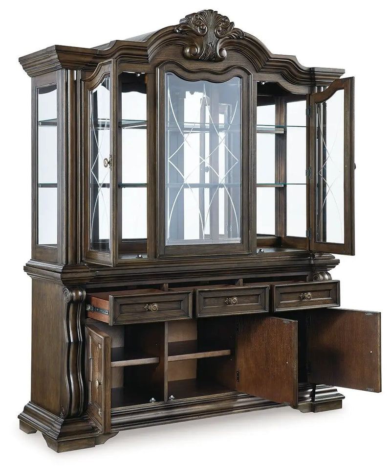 Maylee - Dining Buffet And Hutch - Dark Brown by Unique Piece Furniture