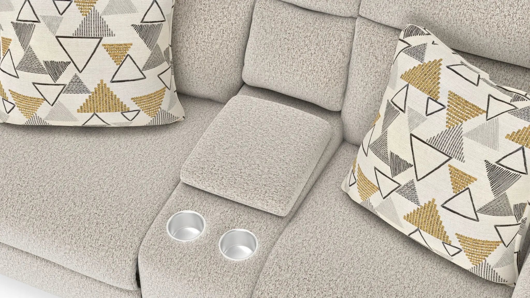 Micah - Power Headrest Power Deep Seat Reclining Console Loveseat - Oatmeal by Unique Piece Furniture
