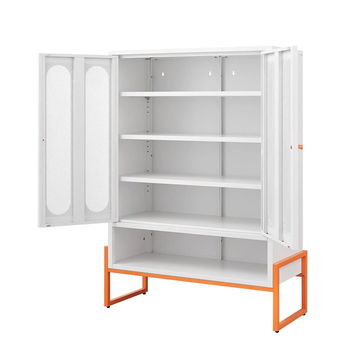 Modern Metal Shoe Cabinet With DoublebSided Doors And Adjustable Partitions by Unique Piece Furniture