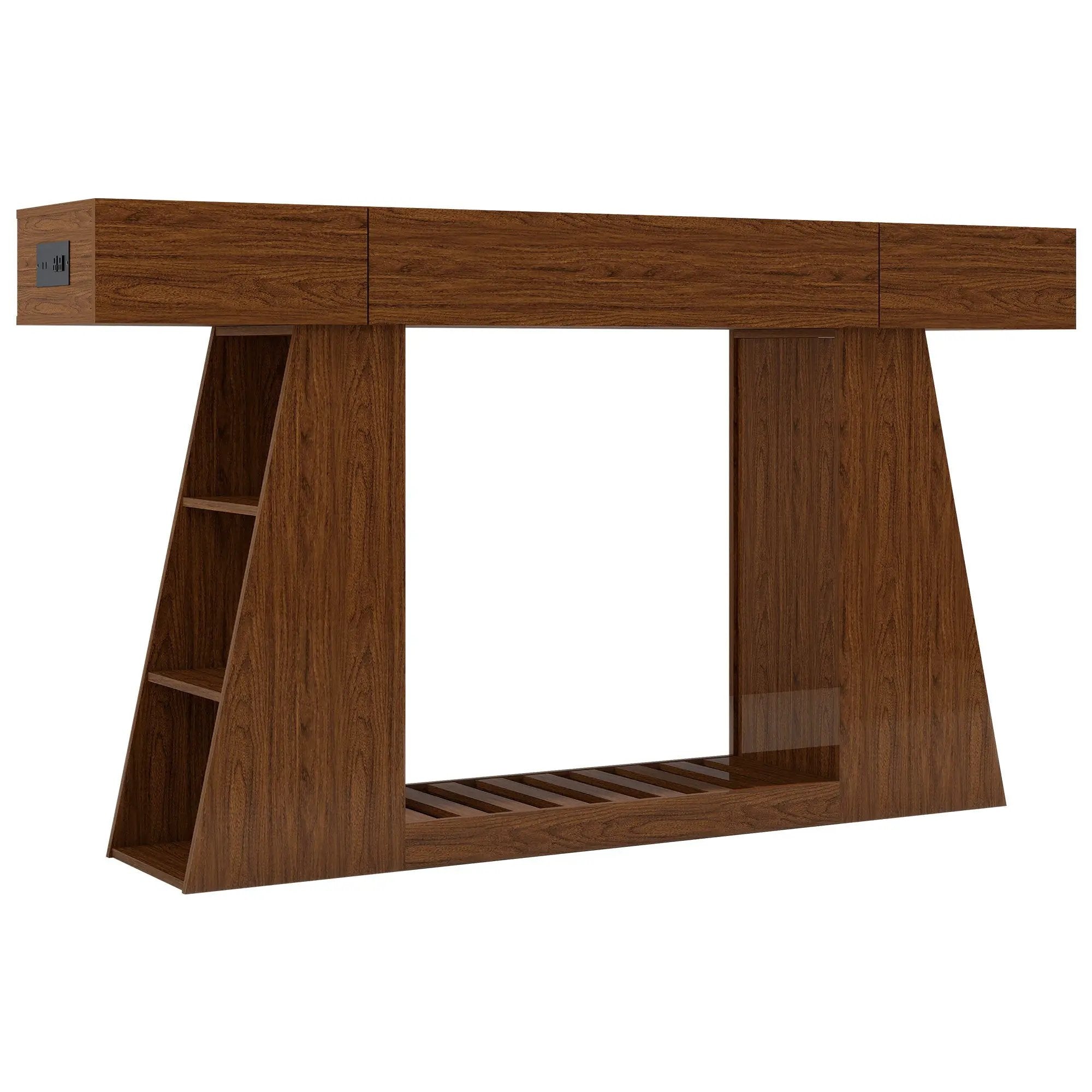 60 Inch Narrow Console Table with Built-in Power Outlet by HouseOfZazla