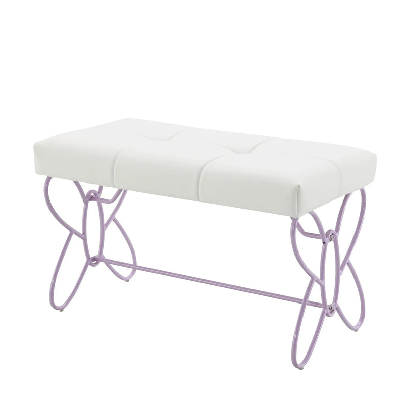 Priya II - Synthetic Leather Purple Bench - Purple / White by HouseOfZazla