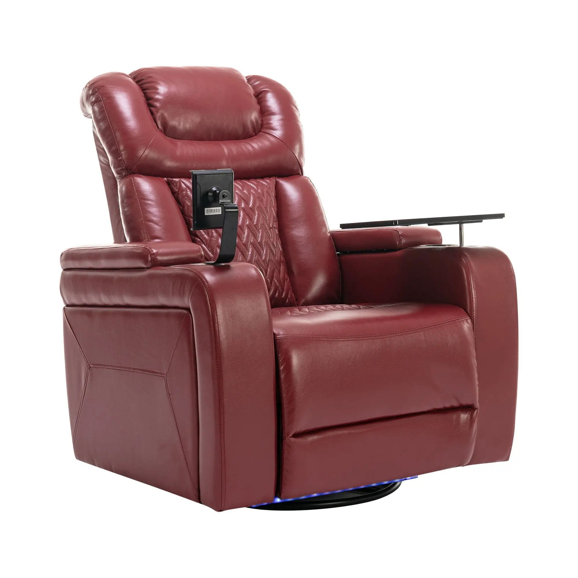 270 Degree Swivel Power Recliner With Tray Table, Phone Holder, Cup Holder, USB Port by HouseOfZazla