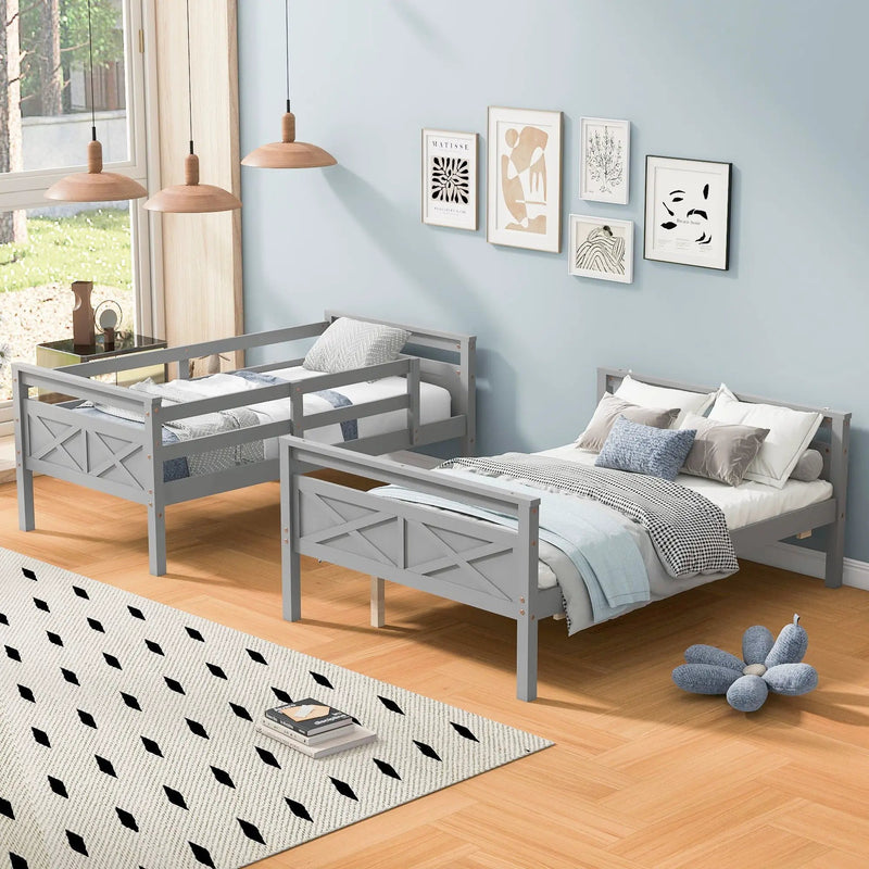 Bunk Bed With Ladder And Safety Guardrail by Unique Piece Furniture
