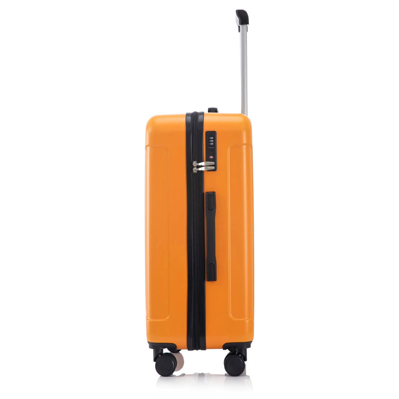 3-Piece ABS Spinner Wheel Luggage Set in Black and Orange by HouseOfZazla