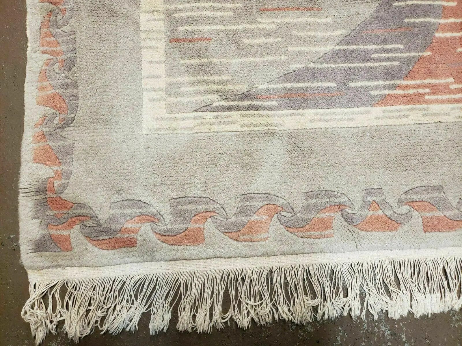 3' X 5' Handmade Modern Chinese Accent Rug - Silk on Cotton Carpet - Abstract Contemporary Design - Beige and Orange by Jewel Rugs