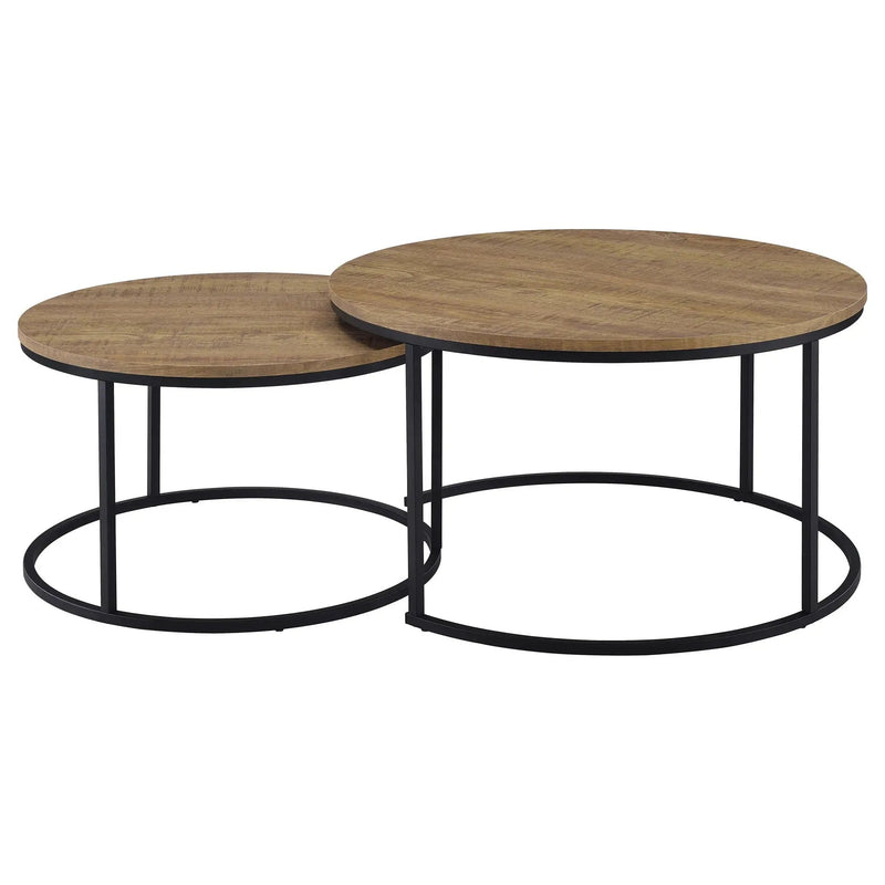Lainey 2-piece Round Nesting Coffee Table Mango by Unique Piece Furniture
