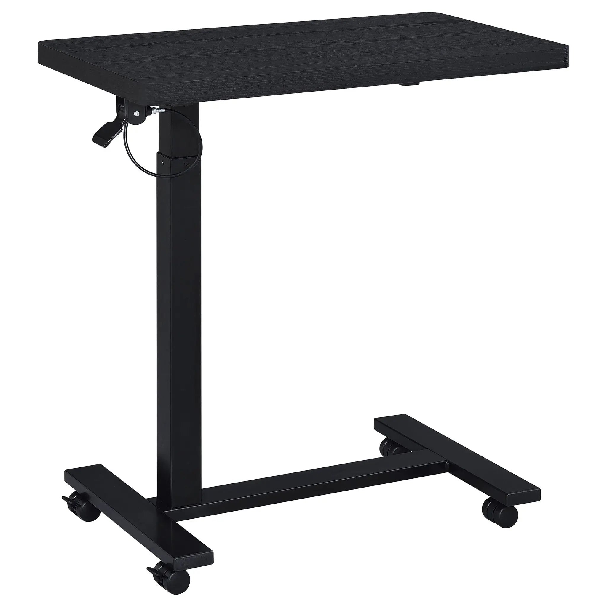 Westpark Pneumatic Adjustable C-Shape Side Table with Casters Black by Unique Piece Furniture