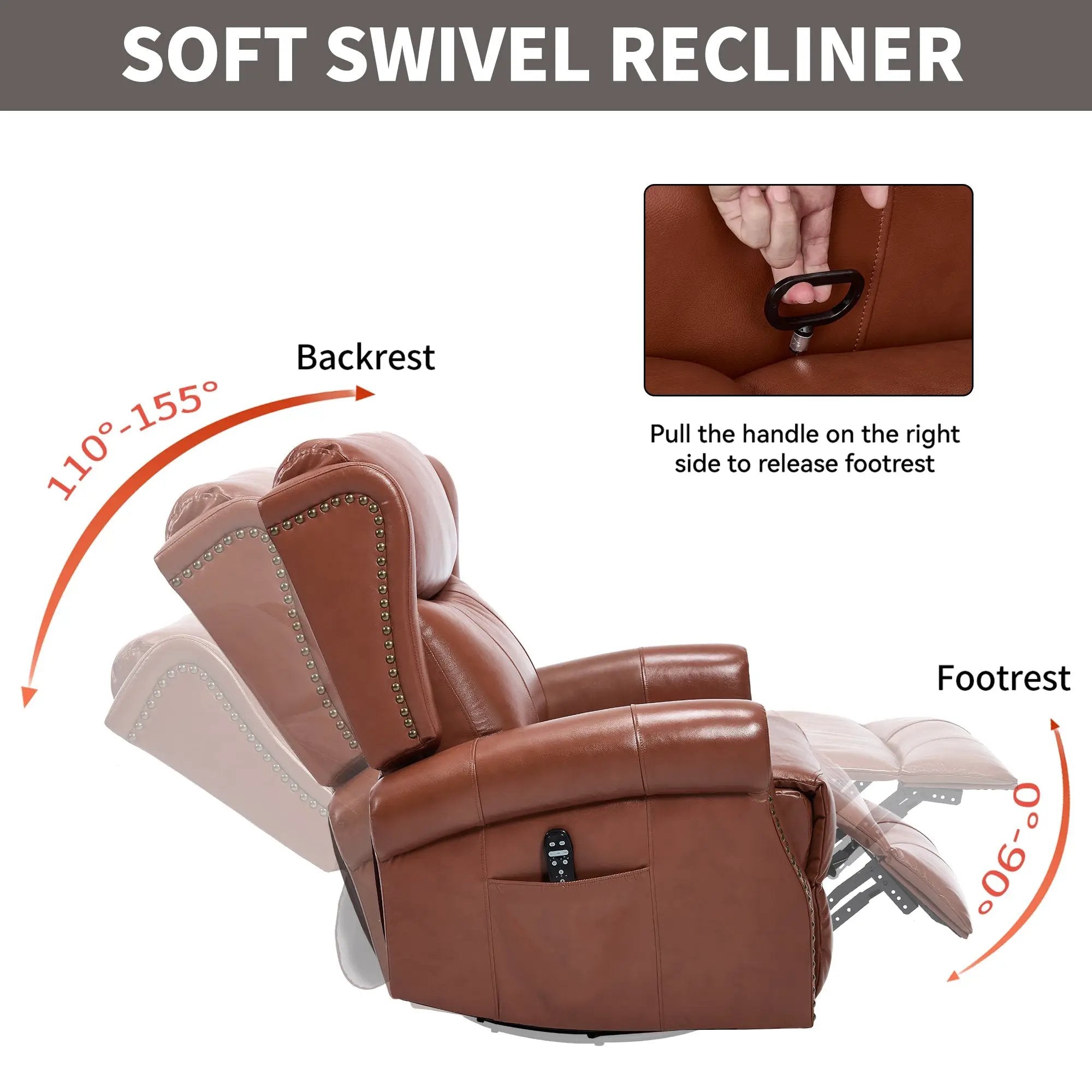 Heat Massage Manual Recliner Chair with Rocker and Swivel by HouseOfZazla