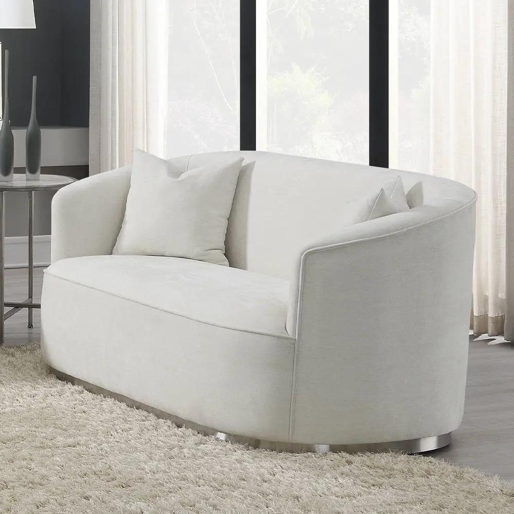 Odette - Loveseat With 2 Pillows - Beige Chenille by Unique Piece Furniture