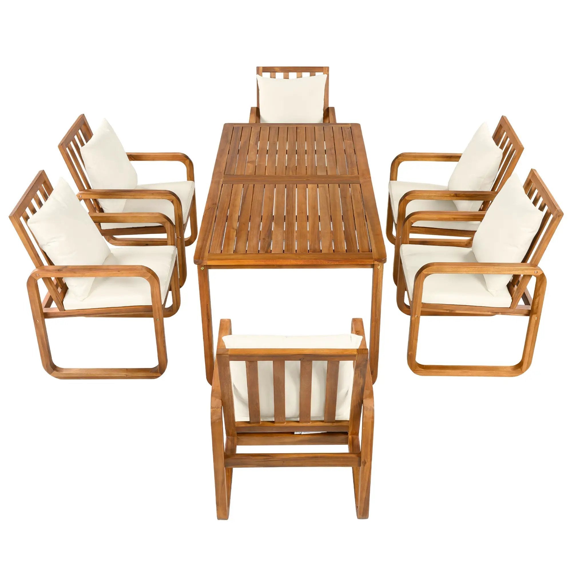 7 Pieces Patio Dining Set Outdoor Dining Table and Chairs by HouseOfZazla