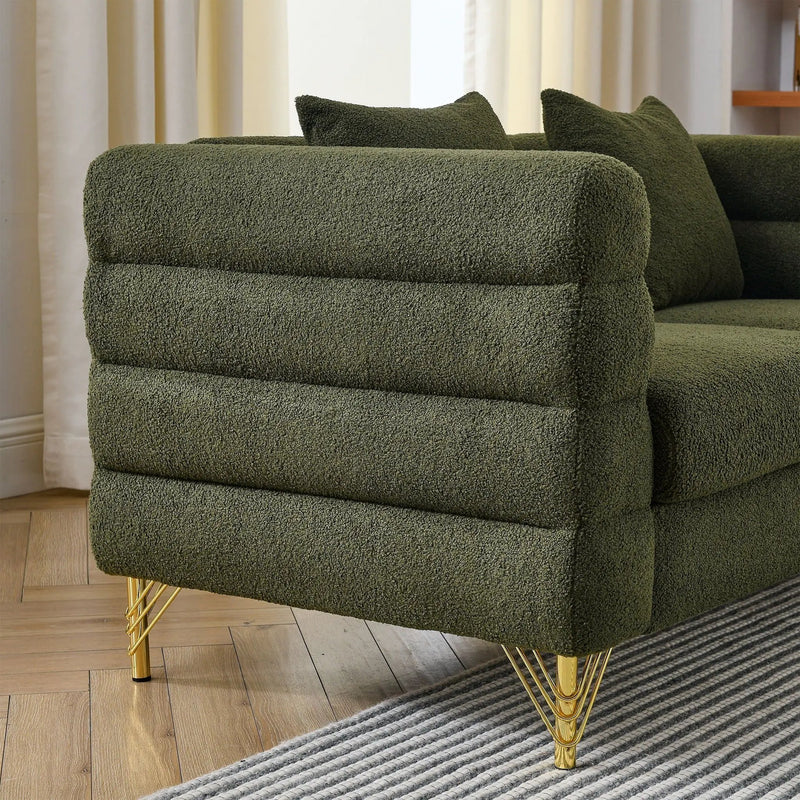 Oversized 2 Seater Sectional Sofa With Deep Seating And 2 Pillows by HouseOfZazla