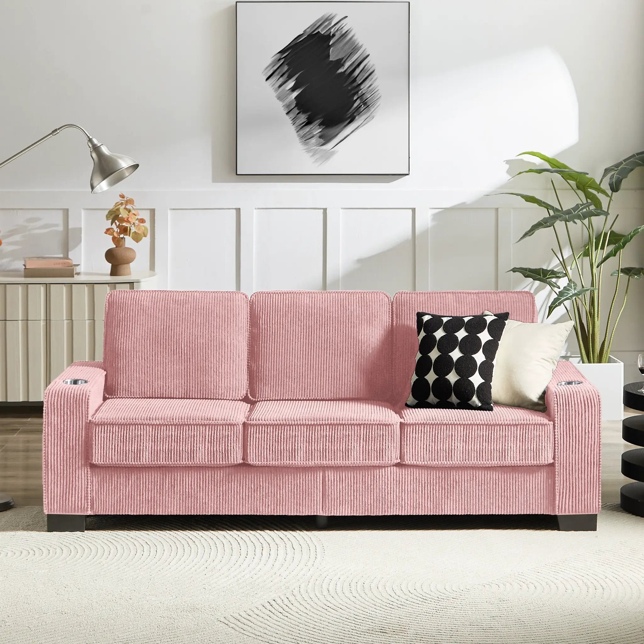 Modern Corduroy 3-Seater Sofa by HouseOfZazla