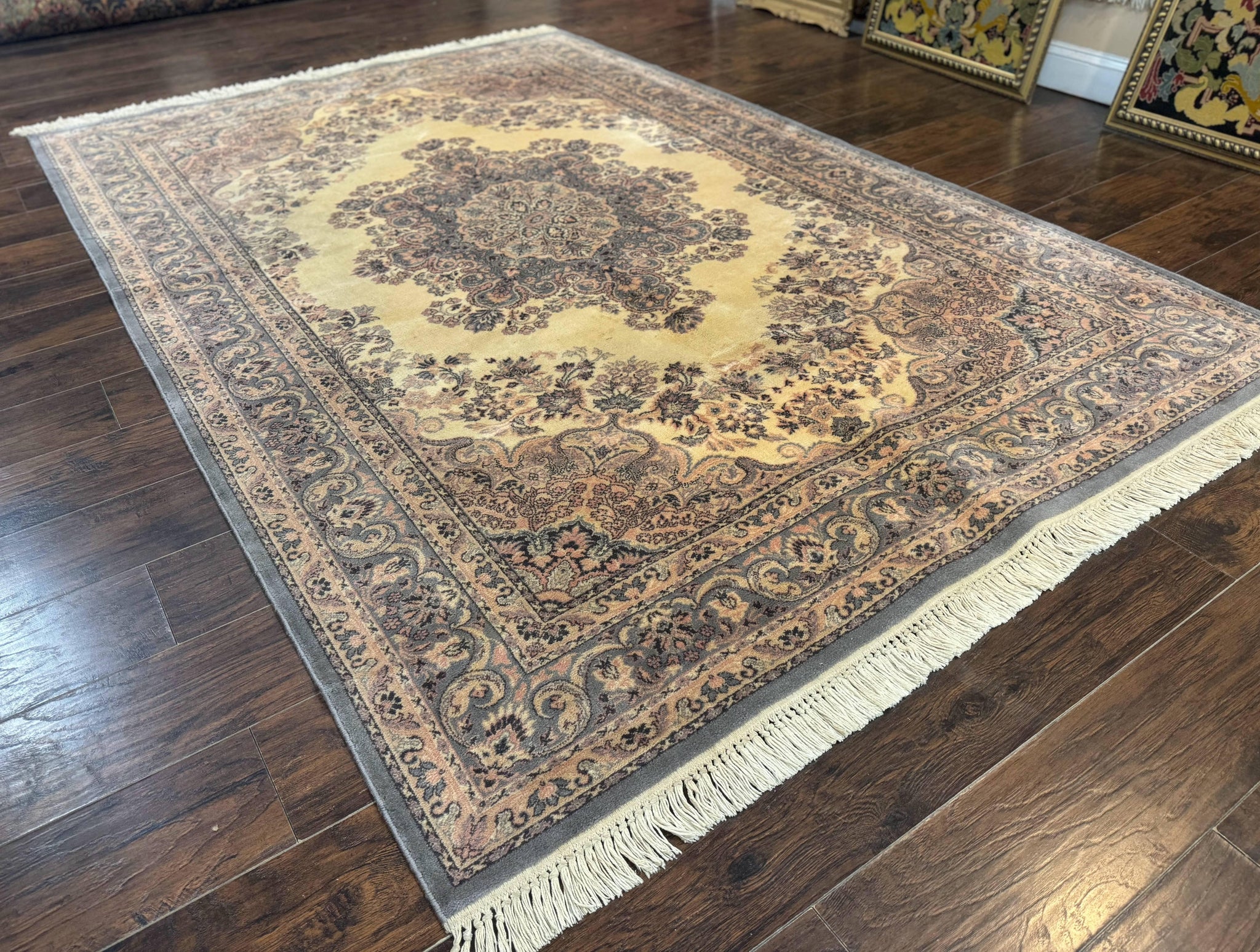 Belgium Power Loomed Wool Rug 6.9 x 9.6, Vintage Oriental Carpet by Jewel Rugs