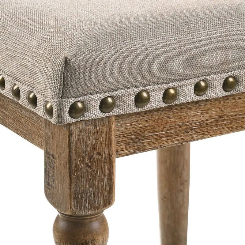 Farsiris - Counter Height Stool (Set of 2) - Beige Fabric & Weathered Oak by Unique Piece Furniture